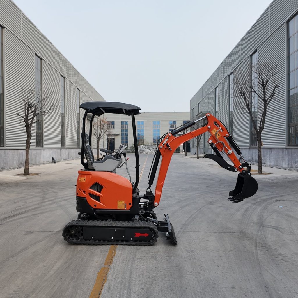 Factory-direct 1-2 ton mini excavator with canopy and rubber tracks, China export configuration