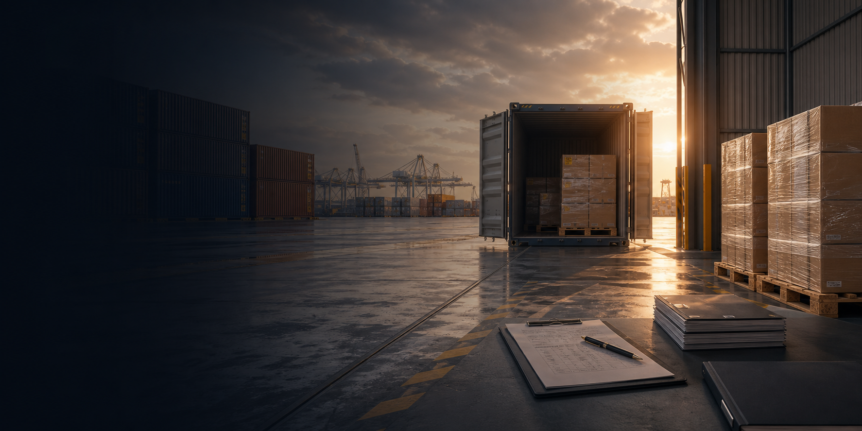 Export logistics case background
