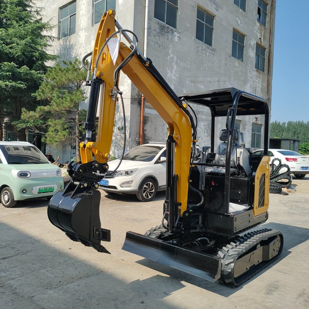 Factory-direct Chinese mini excavator with dozer blade and rubber tracks ready for pre-shipment inspection