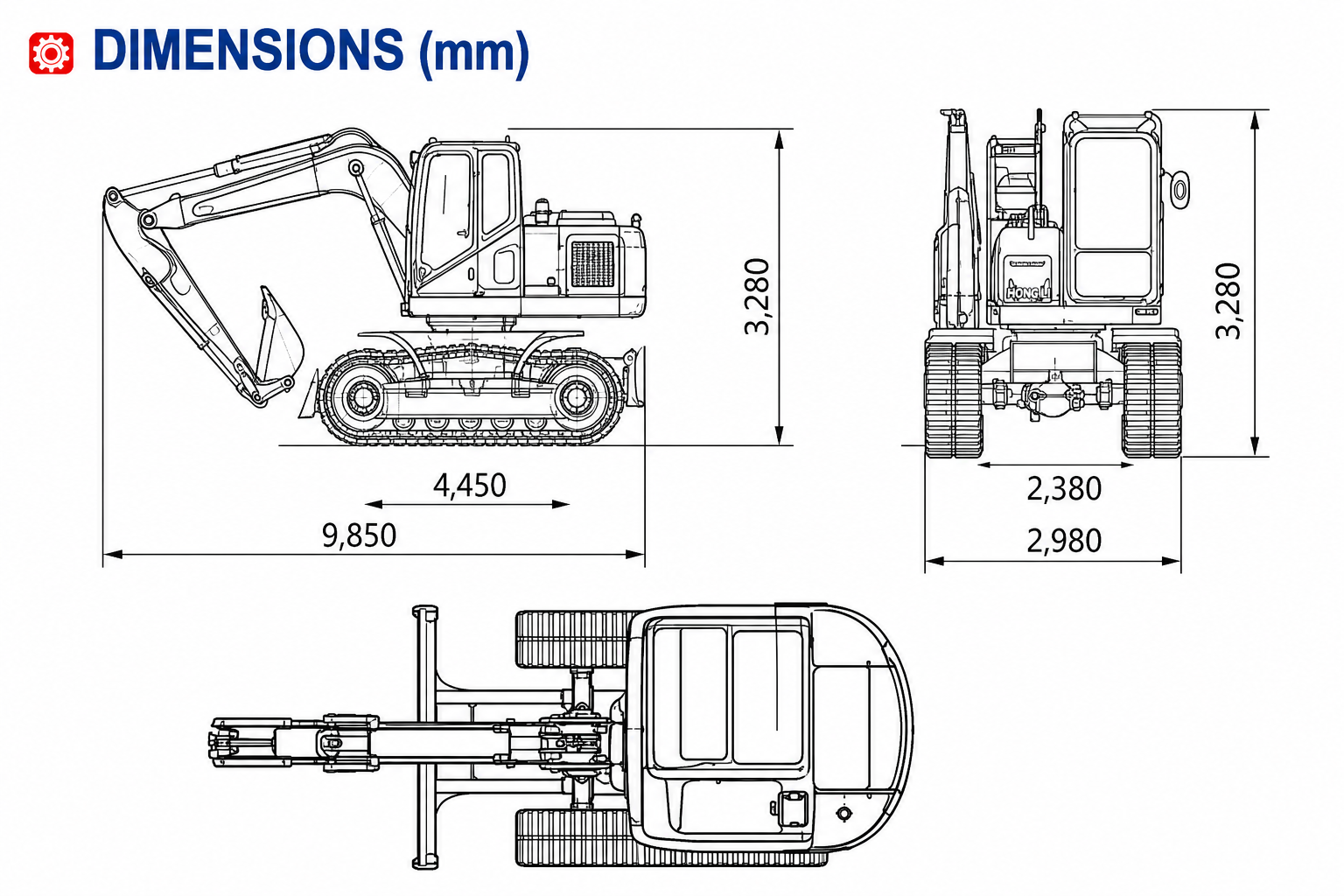 HL260 catalog dimension drawing